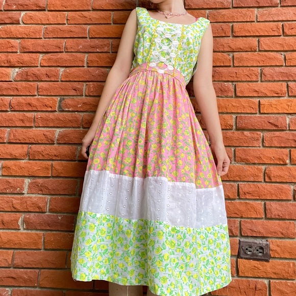 Vintage Lily Pulitzer floral colour block dress - Picture 10 of 16